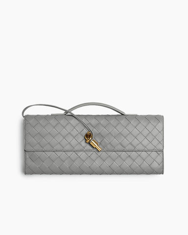 Vespera Leather Top Handle Clutch with Knot Closure