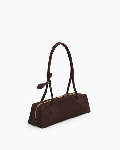 Vespera Suede Calfskin Double Zip Tote Shoulder Bag