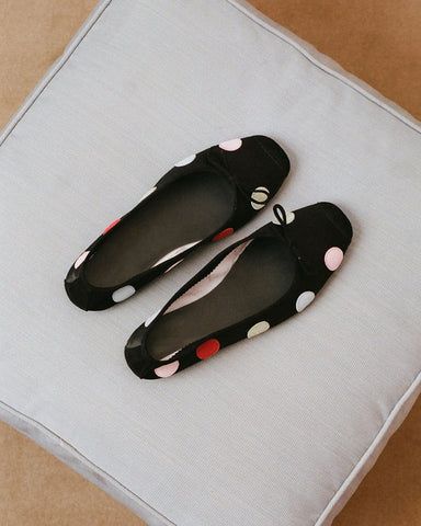 Satin Polka Dot Ballet Flats