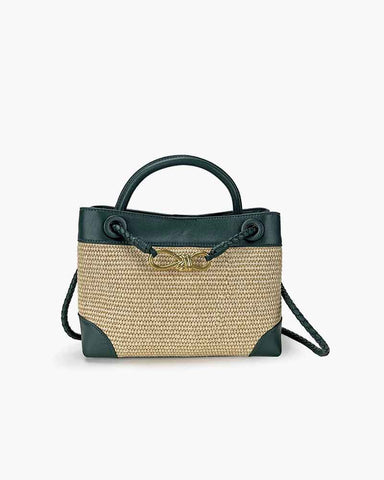 Raffia Knot Top Handle Crossbody Bags