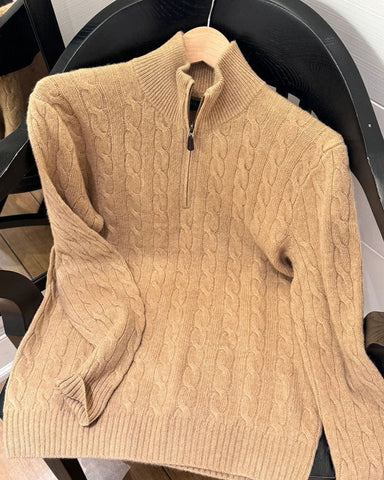 Women's Cable knit Half Zip Sweate