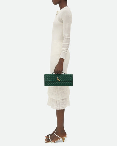 Vespera Leather Top Handle Clutch with Knot Closure