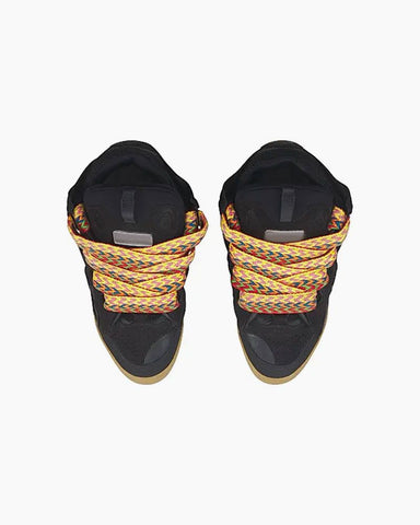Curb Sneakers with Oversized Multicolor Laces