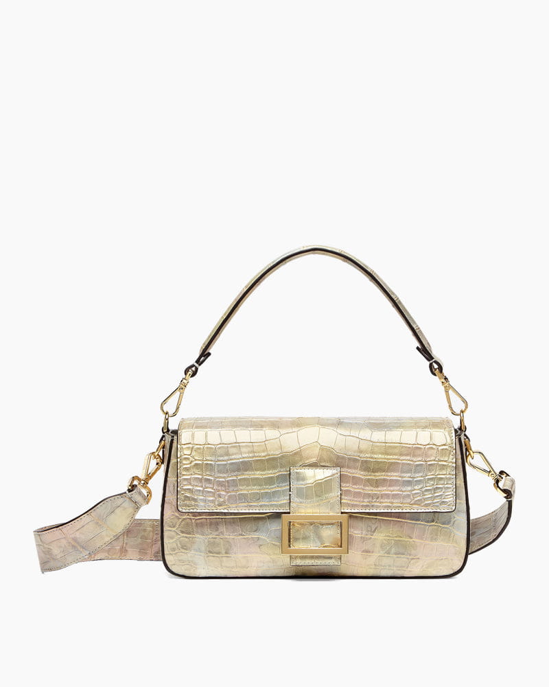 pre-salewomens-party-glam-metallic-crocodile-baguette