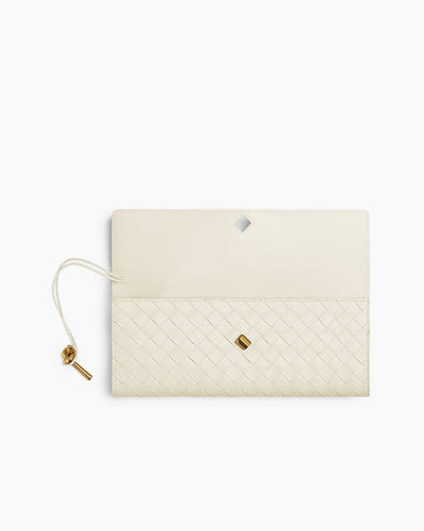 Vespera Leather Top Handle Clutch with Knot Closure