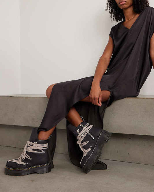 Women's Textured Leather Platform Ankle Boots