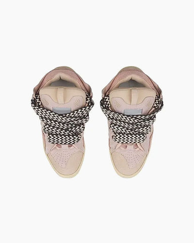 Curb Sneakers with Oversized Multicolor Laces