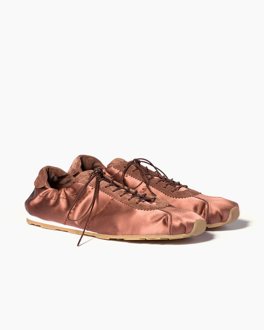 Women's Lightweight Soft Satin Lace-Up Sneakers