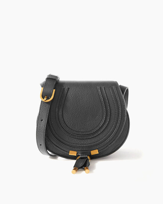 Vespera Mini Textured Leather Saddle Bag