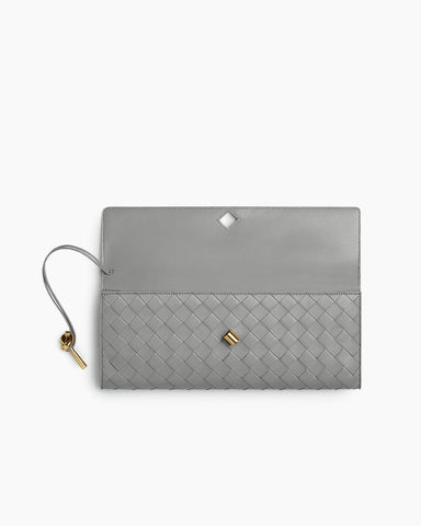 Vespera Leather Top Handle Clutch with Knot Closure