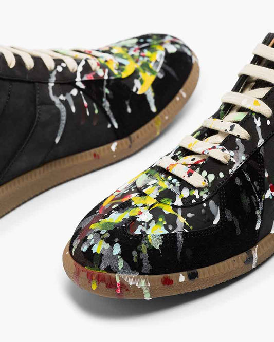 Men's Black Art Paint Runner Sneakers