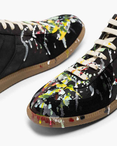 Men's Black Art Paint Runner Sneakers