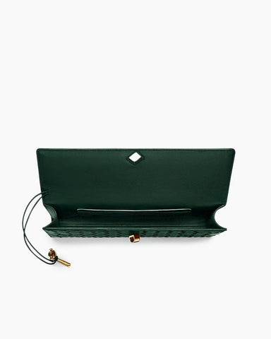 Vespera Leather Top Handle Clutch with Knot Closure