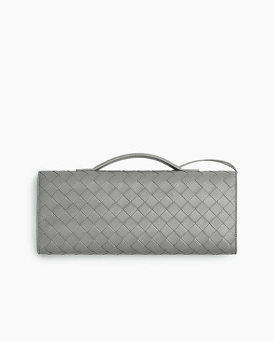 Vespera Leather Top Handle Clutch with Knot Closure