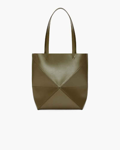 Genuine Leather Puzzle Fold Tote