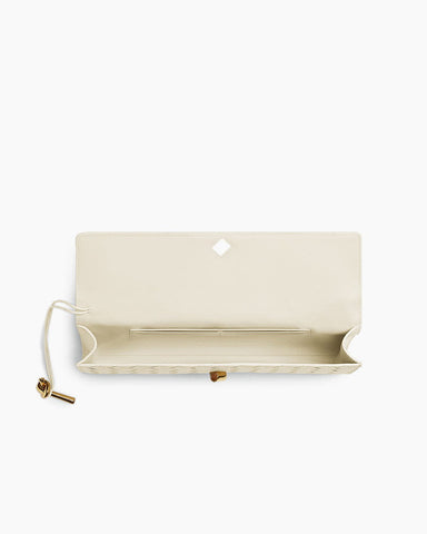 Vespera Leather Top Handle Clutch with Knot Closure