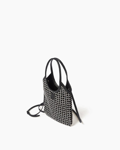 Satin Synthetic Crystal Fabric Handbag