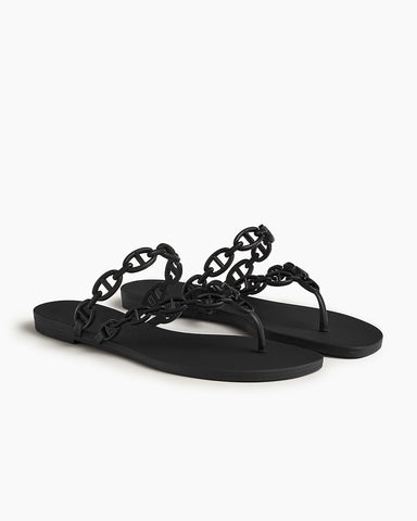 Chain-Link Rubber Flip Flop Island Beach Slides Sandals