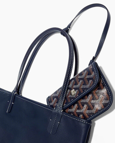 Mini Reversible Leather Canvas Tote Bag