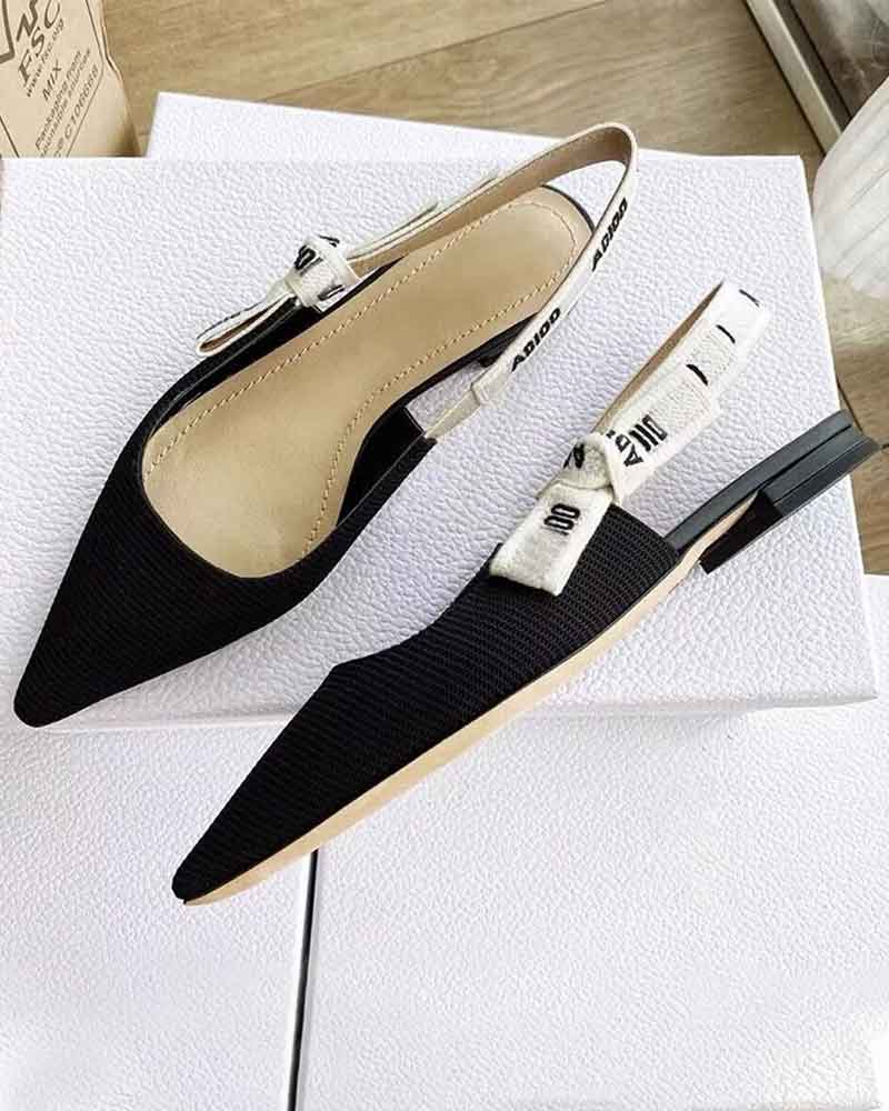 Modern Black Fabric Evening Pumps with Knot Strap Detail