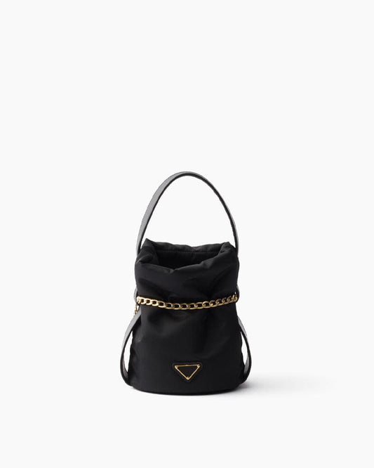 Mini Re-Nylon and Nappa Leather Bucket Bag
