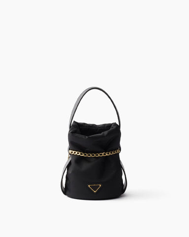 Mini Re-Nylon and Nappa Leather Bucket Bag