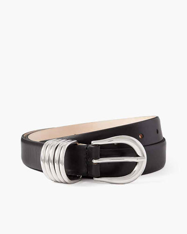 Women's Premium Smooth Leather Belt with Multi-Ring Fastening