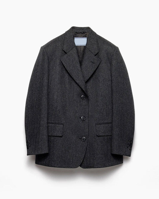 (Pre-sale) Women's Urban Chic Cut Chevron Jacket with Three-Button Closure