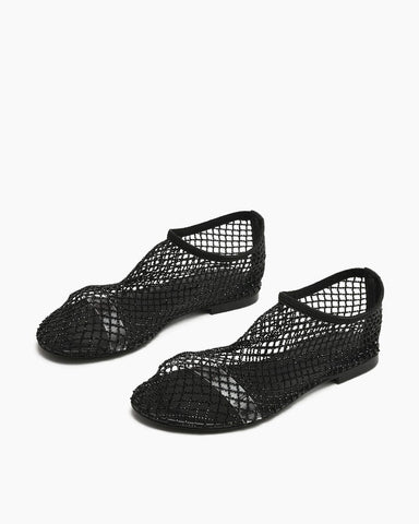 Women’s Rhinestone Mesh Ballet Flats