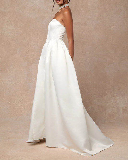 (Pre-sale)Women's Event Voluminous Satin Gown with Train