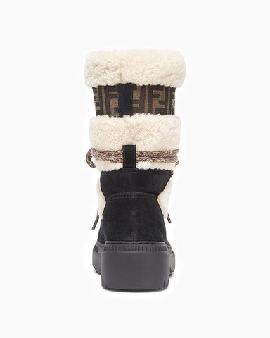 Women's Suede Shearling Ski Boots