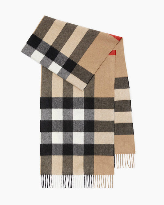 Soft Plaid Cashmere Shawl Classic Pattern
