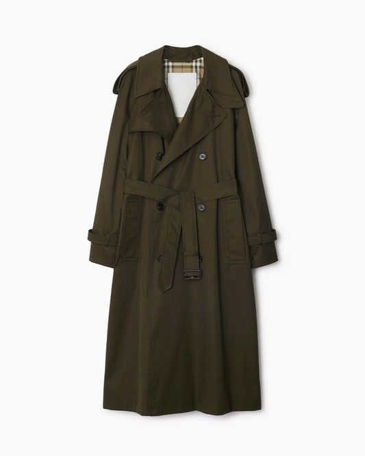 (Pre-sale)Office Classic Double-Breasted Trench with Check Lining