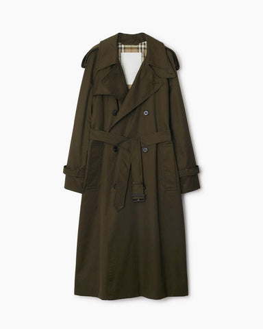 (Pre-sale)Office Classic Double-Breasted Trench with Check Lining