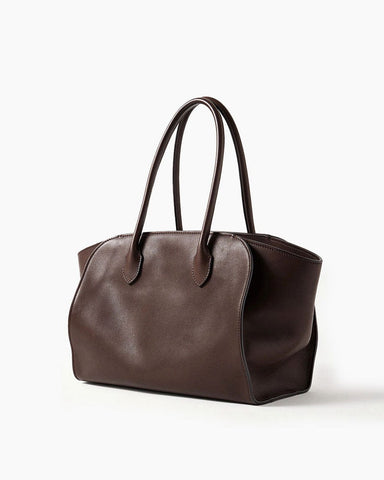 Brown Pure Line Leather Tote