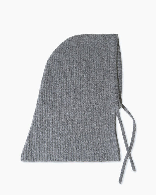 Women's Wool Ribbed Balaclava Soft Knit