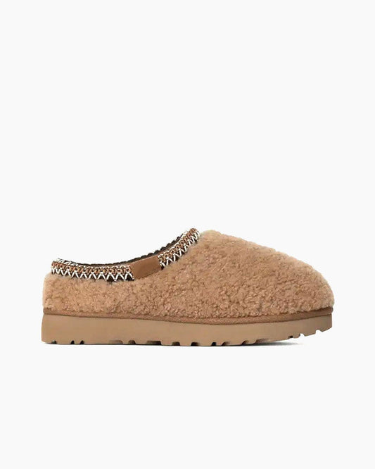 Women’s Faux Shearling Braided Trim Cozy Winter Mules