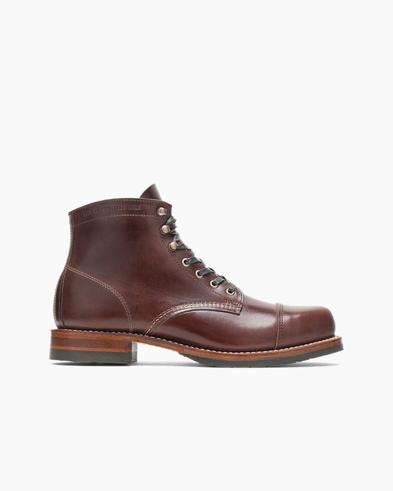 Men's Vintage Style Double-Stitched Cap-Toe Leather Boots