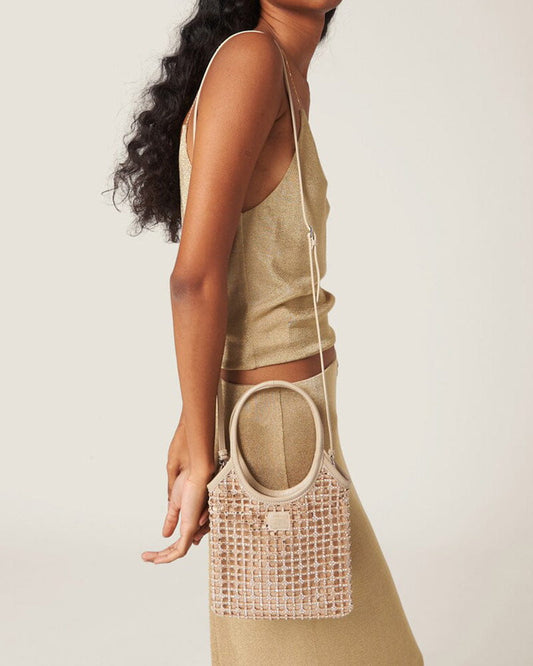 Satin Synthetic Crystal Fabric Handbag