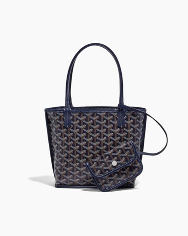Mini Reversible Leather Canvas Tote Bag