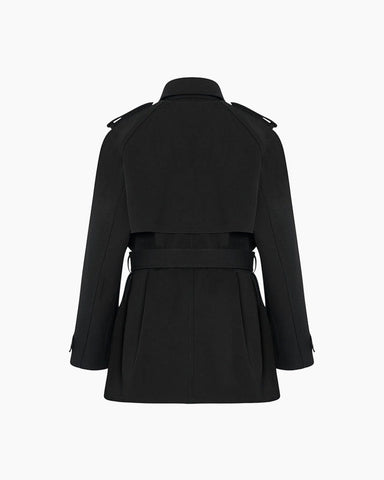 Women's Urban Chic Single-Breasted Virgin Wool Trench Coat