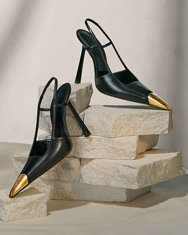 Women's Modern Square Point Slingback High Heels