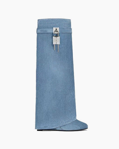 Women’s Midnight Padlock Wedge Boots