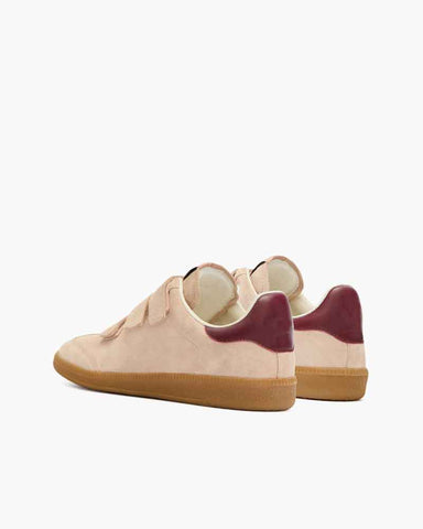 Women’s Beige Suede Leather Hook-and-Loop Sneakers
