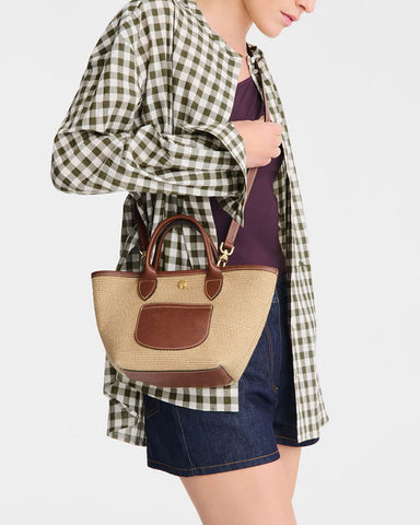 Women's Refined Elegant XS Hand Raffia Basket Bag