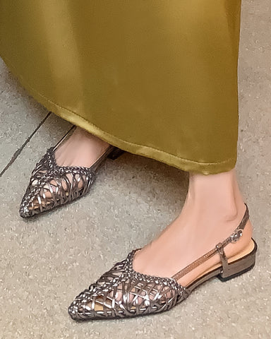 Woven Comfortable Slingback Braided Flat Sandals