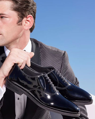 Men's Black Patent Leather Oxford Dress Shoes