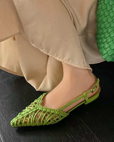 Woven Comfortable Slingback Braided Flat Sandals