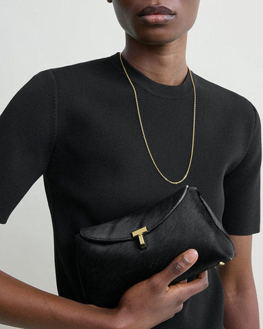 (Pre-sale)Mini T-Lock Clutch in Leopard Print Pony Hair