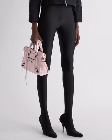 Light Pink Crinkled Leather Handbag